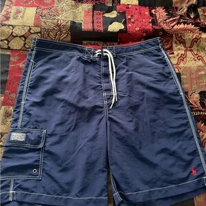 Polo Ralph Lauren VTG Navy Blue/Red Board Shorts Swim Trunks